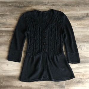 Black button down sweater